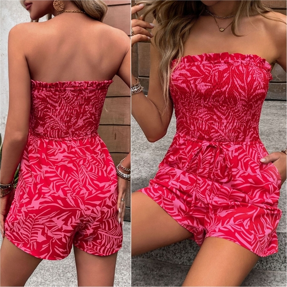 Island Vibes Smocked Romper - Picture 3 of 9